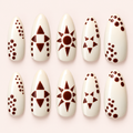 Solana — Cream & Cocoa Press-On Nails